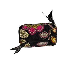 Vera Bradley floral black two compartment wallet/wristlet 6 x4